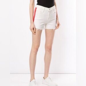 Mother white stretch cotton denim shorts